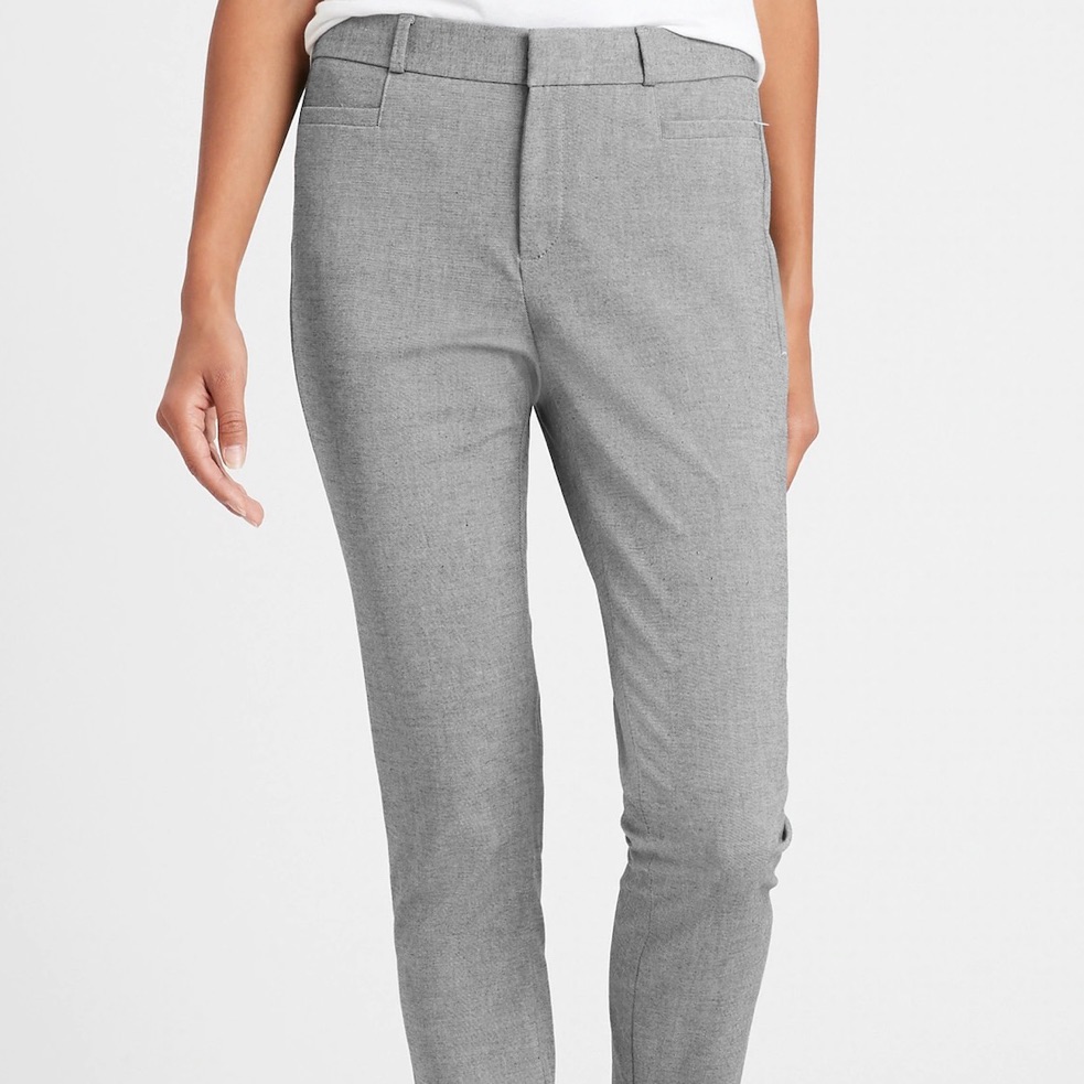 Banana Republic Ryan Fit Flat Front Slacks, Size 2, Grey